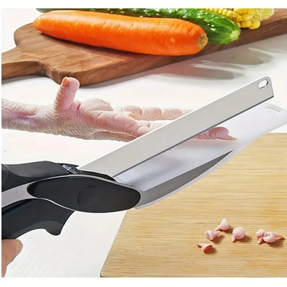 Urbane Hive® 2 in 1 Salad Chopper Vegetable Cutter with Built-in Cutting Board Food Cutter Kitchen Scissors Cut Vegetables Cut Fruits