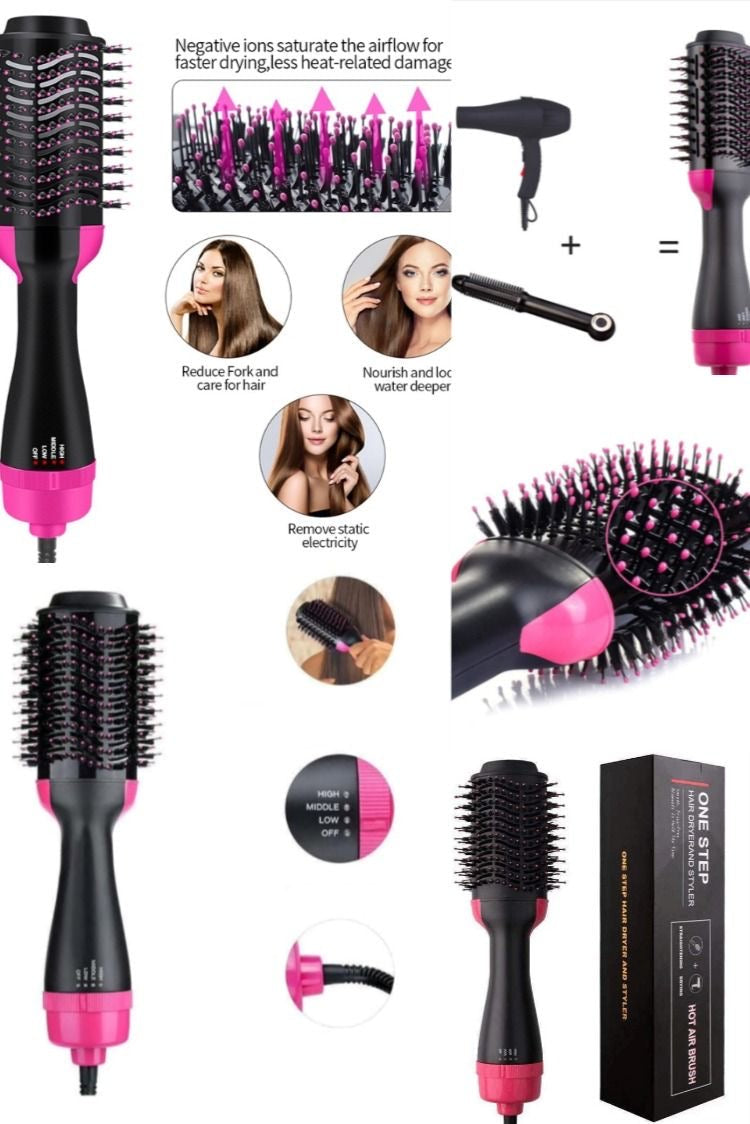 Urbane Hive® Hot Air Brush Multi-Function HairDryer Straightener Curler CombOne Step Professional Salon Hai..