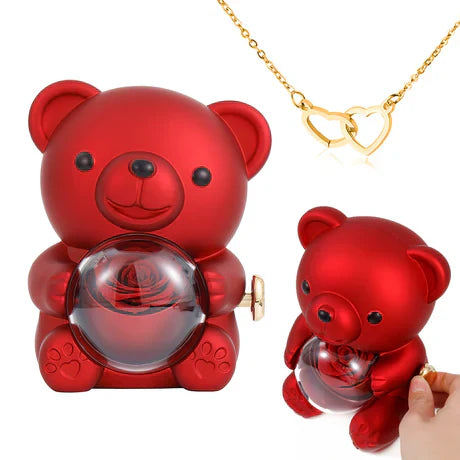 Urbane Hive® Eternal Rose Bear with Engraved Pendant