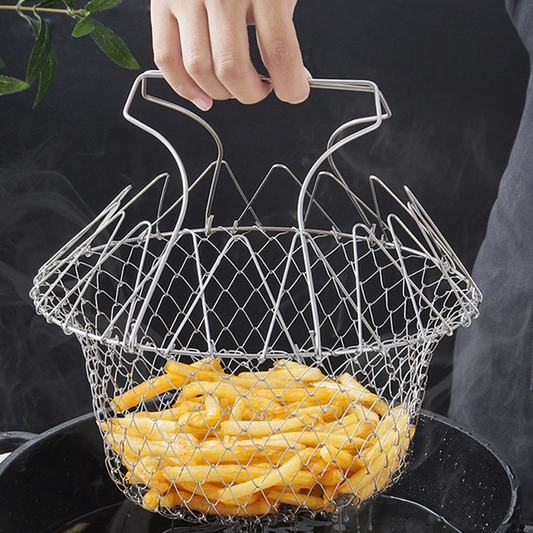 Urbane Hive® Multipurpose Foldable Stainless Steel Fry Basket